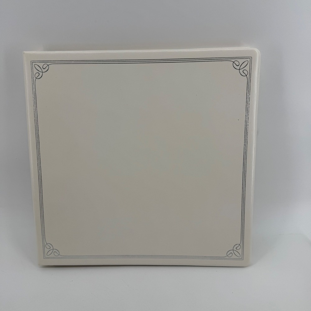 C.R Gibson Unimount 45 Vintage Photo Album Cream Silver Border 20 Magnetic Pages